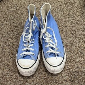 Converse Blue and White High-Top Flats